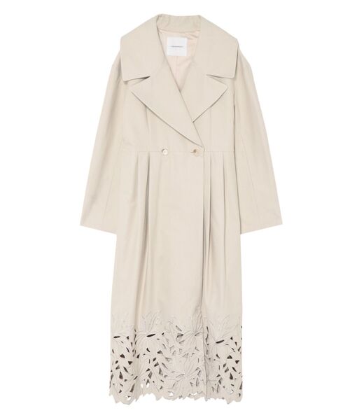 LAGUNAMOON(ラグナムーン)の「カットワークフレアコート(ステンカラーコート・レディース・ブラウン/アイボリー・SMALL/MEDIUM)」の2枚目の写真