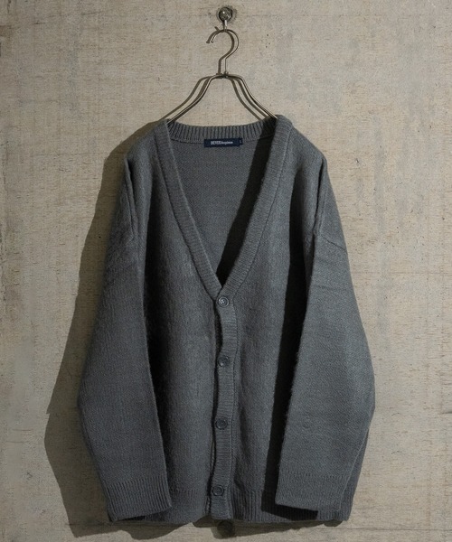 JOHN'S CLOSET（ジョンズクローゼット）の「【50】モヘアライク マルチパターン ルーズシルエット カーディガン（カーディガン/ボレロ・メンズ・ブラック系その他/ホワイト系その他2/ベージュ系その他2/ベージュ系その他/ホワイト系その他/チャコールグレー/グレー系その他/ベージュ/ブラック/パープル/ベージュ系その他5/ワイン/ブラウン系その他4/ブラック系その他4/ブラック系その他5/マスタード・MEDIUM/LARGE）」の7枚目の写真