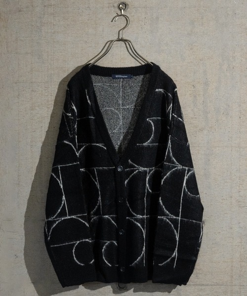 JOHN'S CLOSET（ジョンズクローゼット）の「【50】モヘアライク マルチパターン ルーズシルエット カーディガン（カーディガン/ボレロ・メンズ・ブラック系その他/ホワイト系その他2/ベージュ系その他2/ベージュ系その他/ホワイト系その他/チャコールグレー/グレー系その他/ベージュ/ブラック/パープル/ベージュ系その他5/ワイン/ブラウン系その他4/ブラック系その他4/ブラック系その他5/マスタード・MEDIUM/LARGE）」の6枚目の写真