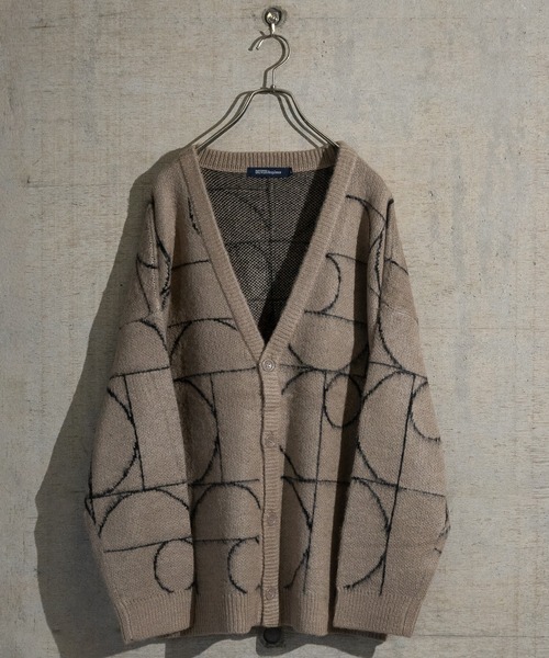 JOHN'S CLOSET（ジョンズクローゼット）の「【50】モヘアライク マルチパターン ルーズシルエット カーディガン（カーディガン/ボレロ・メンズ・ブラック系その他/ホワイト系その他2/ベージュ系その他2/ベージュ系その他/ホワイト系その他/チャコールグレー/グレー系その他/ベージュ/ブラック/パープル/ベージュ系その他5/ワイン/ブラウン系その他4/ブラック系その他4/ブラック系その他5/マスタード・MEDIUM/LARGE）」の13枚目の写真