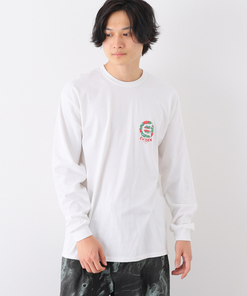 Evisen Skateboards(エビセンスケートボード)の「【EVISEN / エビセン】TSUBAKI LOGO L/S Tシャツ(Tシャツ/カットソー・メンズ・ブラック/ホワイト・MEDIUM/LARGE)」の5枚目の写真