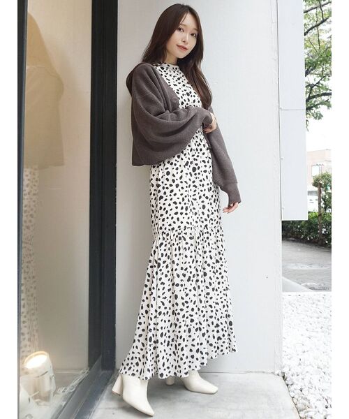 MERCURYDUO（マーキュリーデュオ）の「2WAY片畔クロップドカーディガン（カーディガン/ボレロ・レディース・ブラウン/アイボリー・FREE）」の3枚目の写真