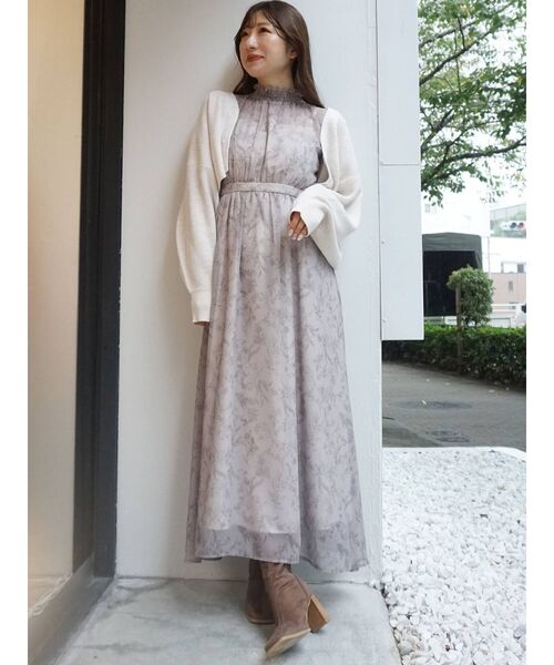 MERCURYDUO（マーキュリーデュオ）の「2WAY片畔クロップドカーディガン（カーディガン/ボレロ・レディース・ブラウン/アイボリー・FREE）」の5枚目の写真