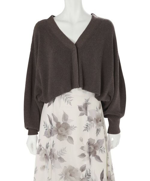 MERCURYDUO（マーキュリーデュオ）の「2WAY片畔クロップドカーディガン（カーディガン/ボレロ・レディース・ブラウン/アイボリー・FREE）」の7枚目の写真