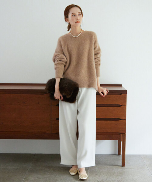 SLOBE IENA（スローブイエナ）の「フォックスカシミヤプルオーバー（ニット/セーター・レディース・ネイビー/ベージュ/ピンク/ブルー・FREE）」の5枚目の写真