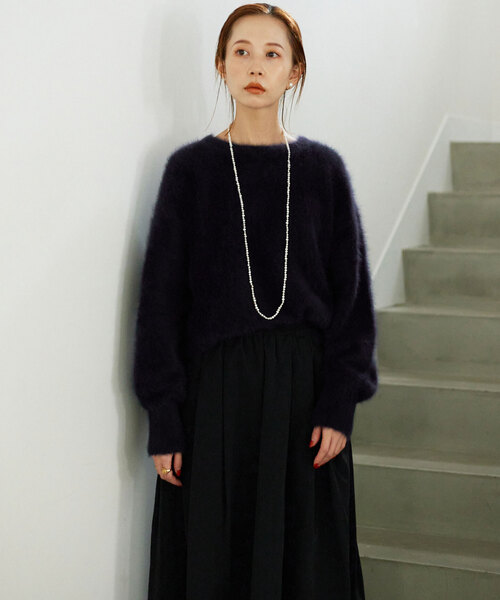 SLOBE IENA（スローブイエナ）の「フォックスカシミヤプルオーバー（ニット/セーター・レディース・ネイビー/ベージュ/ピンク/ブルー・FREE）」の20枚目の写真