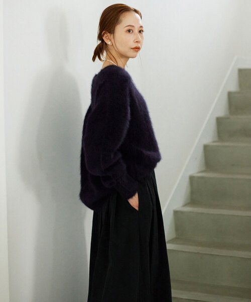 SLOBE IENA（スローブイエナ）の「フォックスカシミヤプルオーバー（ニット/セーター・レディース・ネイビー/ベージュ/ピンク/ブルー・FREE）」の22枚目の写真