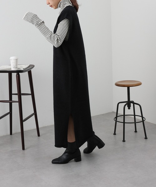 COLONY 2139（コロニートゥーワンスリーナイン）の「【WEB限定カラーあり】アルパカタッチ5G天竺カフタンニットワンピース（ワンピース・レディース・ブラック/ベージュ/ブラウン/オフホワイト・FREE）」の9枚目の写真