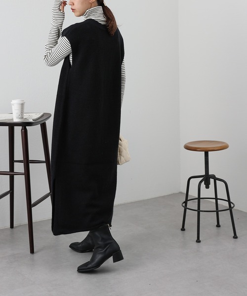 COLONY 2139（コロニートゥーワンスリーナイン）の「【WEB限定カラーあり】アルパカタッチ5G天竺カフタンニットワンピース（ワンピース・レディース・ブラック/ベージュ/ブラウン/オフホワイト・FREE）」の10枚目の写真