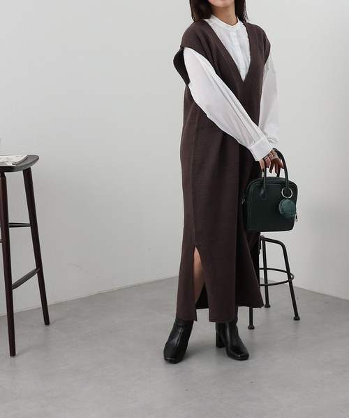 COLONY 2139（コロニートゥーワンスリーナイン）の「【WEB限定カラーあり】アルパカタッチ5G天竺カフタンニットワンピース（ワンピース・レディース・ブラック/ベージュ/ブラウン/オフホワイト・FREE）」の19枚目の写真