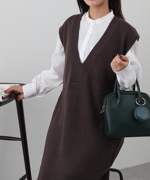 COLONY 2139（コロニートゥーワンスリーナイン）の「【WEB限定カラーあり】アルパカタッチ5G天竺カフタンニットワンピース（ワンピース・レディース・ブラック/ベージュ/ブラウン/オフホワイト・FREE）」の18枚目の写真