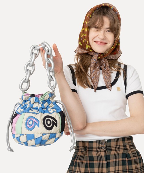 HEY! Mrs ROSE(ヘイ！ミセスローズ)プリントキルト巾着（ショルダー