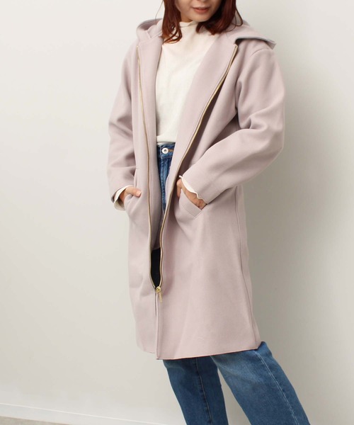 toucher du brise(トゥシェドブリーズ)の「【着回ししやすい】フード付きコート(その他アウター・レディース・ラベンダー/オフホワイト/ダークブラウン・M/L)」の3枚目の写真