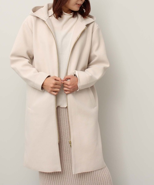 toucher du brise(トゥシェドブリーズ)の「【着回ししやすい】フード付きコート(その他アウター・レディース・ラベンダー/オフホワイト/ダークブラウン・M/L)」の4枚目の写真