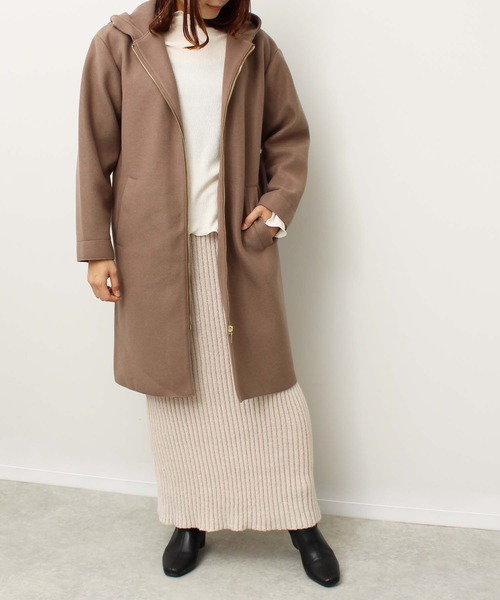 toucher du brise(トゥシェドブリーズ)の「【着回ししやすい】フード付きコート(その他アウター・レディース・ラベンダー/オフホワイト/ダークブラウン・M/L)」の8枚目の写真