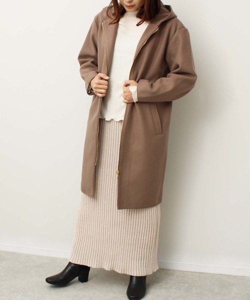 toucher du brise(トゥシェドブリーズ)の「【着回ししやすい】フード付きコート(その他アウター・レディース・ラベンダー/オフホワイト/ダークブラウン・M/L)」の6枚目の写真
