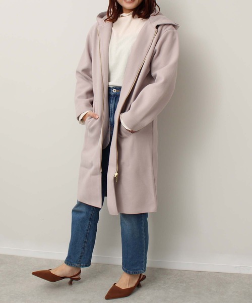 toucher du brise(トゥシェドブリーズ)の「【着回ししやすい】フード付きコート(その他アウター・レディース・ラベンダー/オフホワイト/ダークブラウン・M/L)」の7枚目の写真