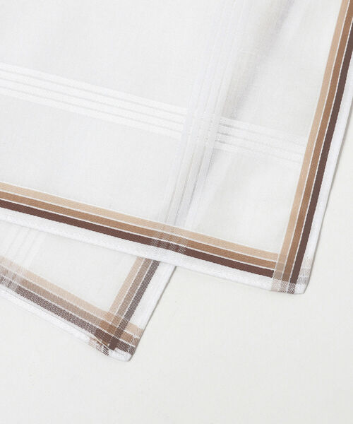 BEAMS F（ビームスエフ）の「GRAZIINA / ライン ハンカチ（ハンカチ/ハンドタオル・メンズ・ライトブラウン/グリーン/ブルー・ONE SIZE）」の4枚目の写真