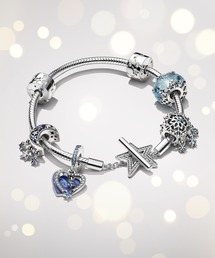 ニック様■ PANDORA スター ハート ブレスレット シューティングスター Celestial Shooting Star Heart Double Dangle Charm