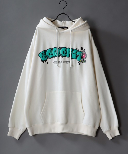 SITRY(シトリー)の「oversize foam print sweat hoodie/オーバーサイズ 発泡プリント 裏起毛 スウェット フーディー/パーカー(パーカー・メンズ・ホワイト/マスタード/ブラック/ブルー・M/L)」の1枚目の写真