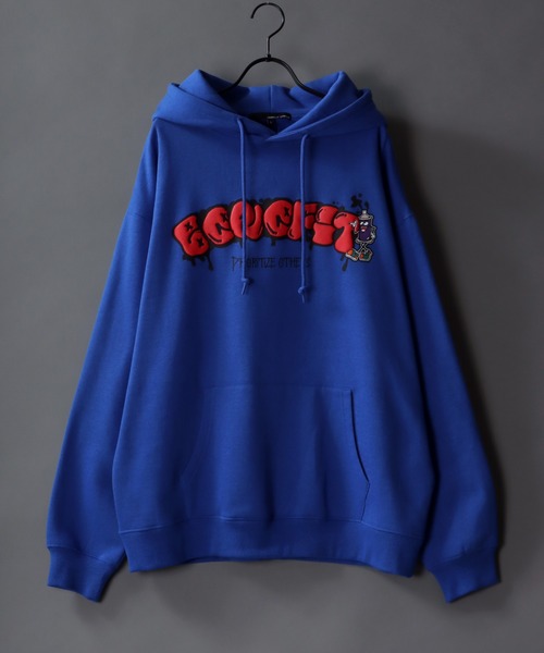 SITRY(シトリー)の「oversize foam print sweat hoodie/オーバーサイズ 発泡プリント 裏起毛 スウェット フーディー/パーカー(パーカー・メンズ・ホワイト/マスタード/ブラック/ブルー・M/L)」の3枚目の写真