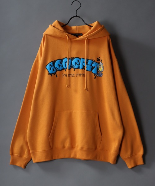 SITRY(シトリー)の「oversize foam print sweat hoodie/オーバーサイズ 発泡プリント 裏起毛 スウェット フーディー/パーカー(パーカー・メンズ・ホワイト/マスタード/ブラック/ブルー・M/L)」の4枚目の写真