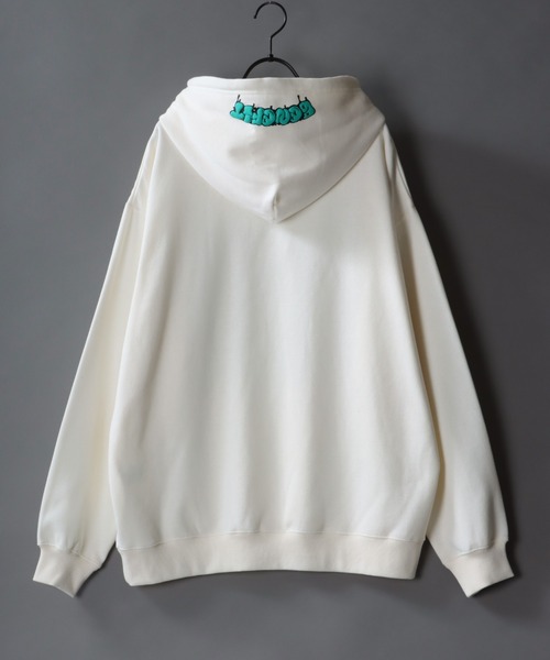 SITRY(シトリー)の「oversize foam print sweat hoodie/オーバーサイズ 発泡プリント 裏起毛 スウェット フーディー/パーカー(パーカー・メンズ・ホワイト/マスタード/ブラック/ブルー・M/L)」の13枚目の写真