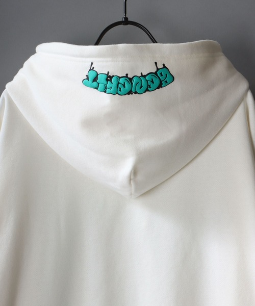 SITRY(シトリー)の「oversize foam print sweat hoodie/オーバーサイズ 発泡プリント 裏起毛 スウェット フーディー/パーカー(パーカー・メンズ・ホワイト/マスタード/ブラック/ブルー・M/L)」の14枚目の写真