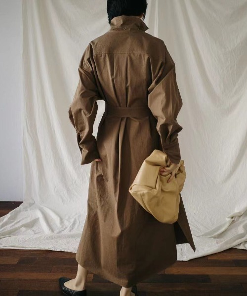 SETUP7（セットアップセブン）の「【SETUP7】ボリュームスリーブシャツワンピース KNF（シャツワンピース・レディース・オフホワイト/ブラウン・FREE）」の7枚目の写真