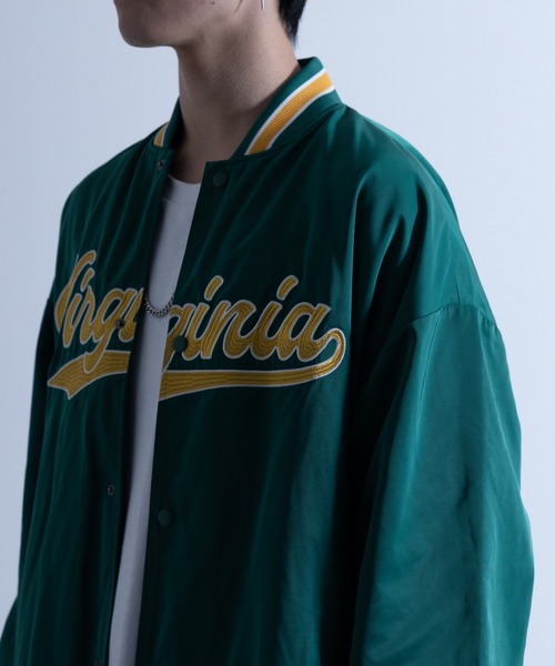 NYLAUS（ナイラス）の「メモリー 裏タフタ ロゴ刺繍 ビッグスタジャン（スタジャン・メンズ・ホワイト/ブラック/ブルー/グリーン・LL/L/M）」の9枚目の写真