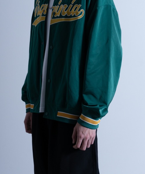 NYLAUS（ナイラス）の「メモリー 裏タフタ ロゴ刺繍 ビッグスタジャン（スタジャン・メンズ・ホワイト/ブラック/ブルー/グリーン・LL/L/M）」の10枚目の写真