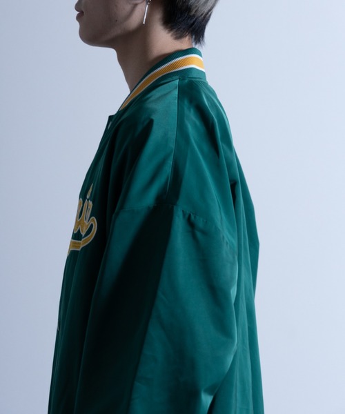 NYLAUS（ナイラス）の「メモリー 裏タフタ ロゴ刺繍 ビッグスタジャン（スタジャン・メンズ・ホワイト/ブラック/ブルー/グリーン・LL/L/M）」の11枚目の写真