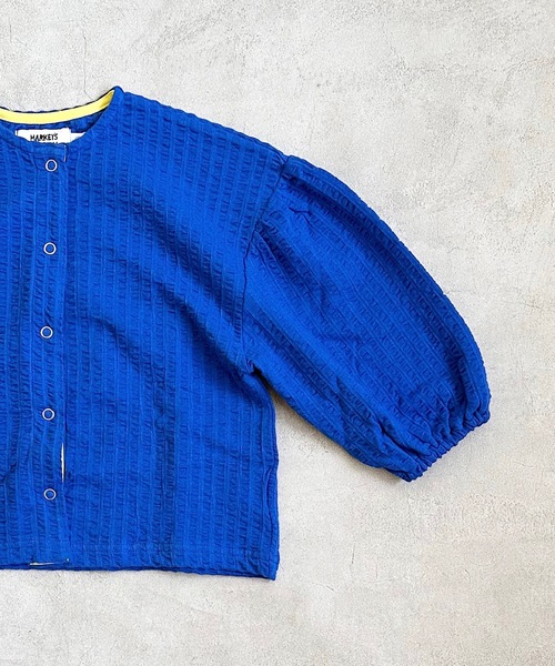 HOGAN RANCH WEAR（ホーガンランチウエア）の「ニットサッカーカーディガン(80～140cm)（カーディガン/ボレロ・キッズ・ブルー/チャコール/レッド/ベージュ・100/110/120/130/140/80/90）」の11枚目の写真