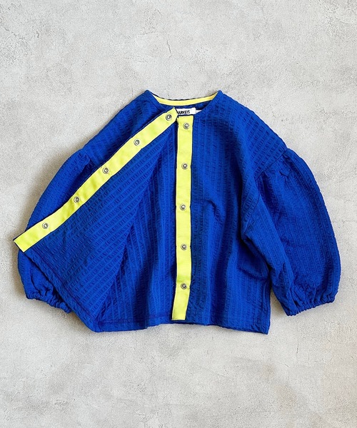 HOGAN RANCH WEAR（ホーガンランチウエア）の「ニットサッカーカーディガン(80～140cm)（カーディガン/ボレロ・キッズ・ブルー/チャコール/レッド/ベージュ・100/110/120/130/140/80/90）」の10枚目の写真