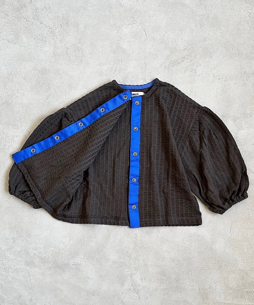 HOGAN RANCH WEAR（ホーガンランチウエア）の「ニットサッカーカーディガン(80～140cm)（カーディガン/ボレロ・キッズ・ブルー/チャコール/レッド/ベージュ・100/110/120/130/140/80/90）」の12枚目の写真