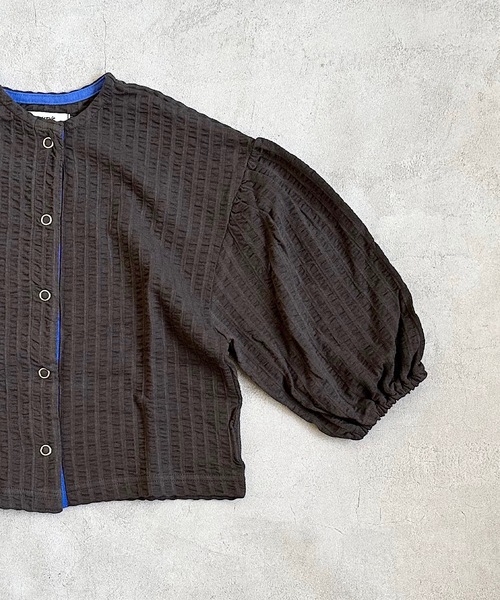 HOGAN RANCH WEAR（ホーガンランチウエア）の「ニットサッカーカーディガン(80～140cm)（カーディガン/ボレロ・キッズ・ブルー/チャコール/レッド/ベージュ・100/110/120/130/140/80/90）」の13枚目の写真