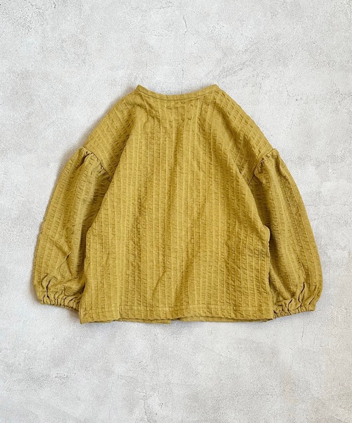 HOGAN RANCH WEAR（ホーガンランチウエア）の「ニットサッカーカーディガン(80～140cm)（カーディガン/ボレロ・キッズ・ブルー/チャコール/レッド/ベージュ・100/110/120/130/140/80/90）」の5枚目の写真