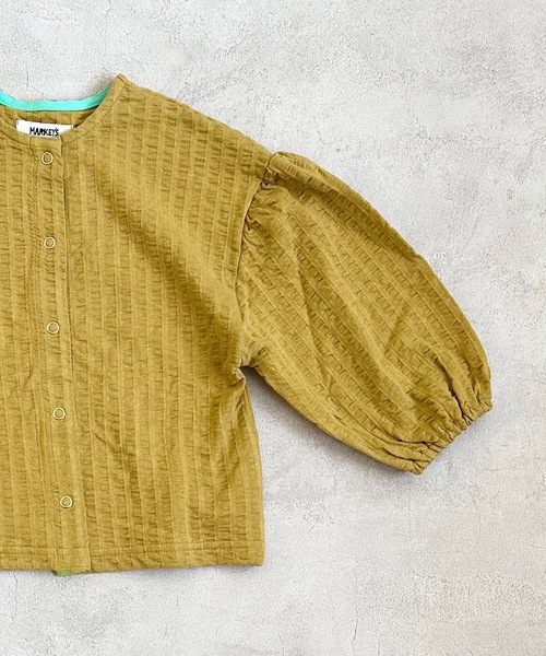 HOGAN RANCH WEAR（ホーガンランチウエア）の「ニットサッカーカーディガン(80～140cm)（カーディガン/ボレロ・キッズ・ブルー/チャコール/レッド/ベージュ・100/110/120/130/140/80/90）」の7枚目の写真