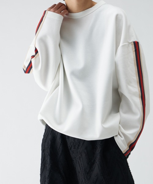 Lui's（ルイス）の「ラインテープクルーネックプルオーバー（Tシャツ/カットソー・メンズ・ホワイト/ブラック・FREE）」の9枚目の写真