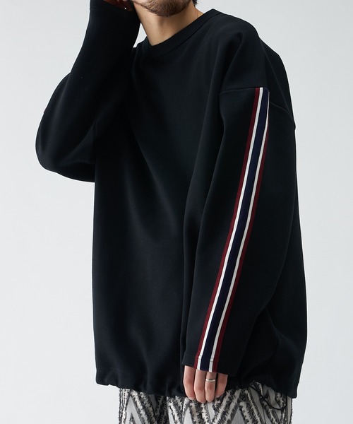 Lui's（ルイス）の「ラインテープクルーネックプルオーバー（Tシャツ/カットソー・メンズ・ホワイト/ブラック・FREE）」の4枚目の写真