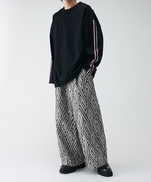 Lui's（ルイス）の「ラインテープクルーネックプルオーバー（Tシャツ/カットソー・メンズ・ホワイト/ブラック・FREE）」の6枚目の写真