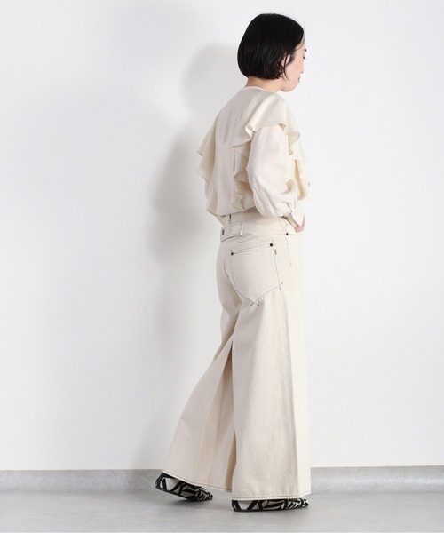 cepo(セポ)の「デニムタックワイドパンツ《立体裁断》(デニムパンツ・レディース・ネイビー/オフホワイト・L/M/S)」の10枚目の写真