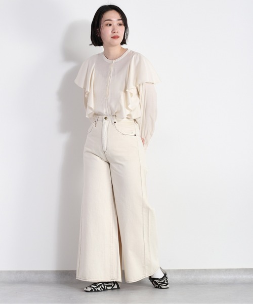 cepo(セポ)の「デニムタックワイドパンツ《立体裁断》(デニムパンツ・レディース・ネイビー/オフホワイト・L/M/S)」の8枚目の写真