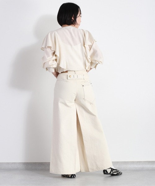 cepo(セポ)の「デニムタックワイドパンツ《立体裁断》(デニムパンツ・レディース・ネイビー/オフホワイト・L/M/S)」の11枚目の写真