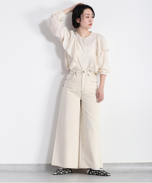 cepo(セポ)の「デニムタックワイドパンツ《立体裁断》(デニムパンツ・レディース・ネイビー/オフホワイト・L/M/S)」の9枚目の写真