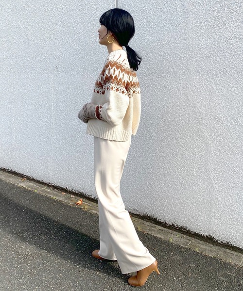 SHENERY(シーナリー)の「ダブルクロスワイドパンツ(その他パンツ・レディース・ライトグレー/ブラック/ベージュ・38/36)」の18枚目の写真