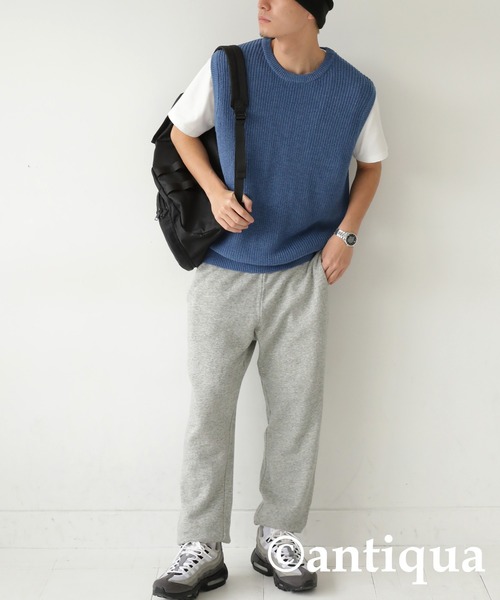 antiqua（アンティカ）の「シンプルニットベスト（ニット/セーター・レディース・ブルー/ブラック/イエロー/カーキ/ダークグレー・FREE）」の17枚目の写真
