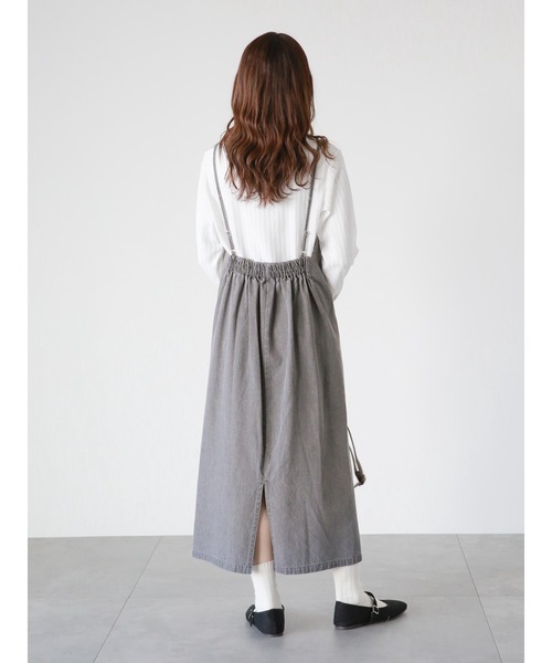 ehka sopo(エヘカソポ)の「デニムキャミワンピース(ワンピース・レディース・ブラック/グレー/ネイビー・フリ-)」の6枚目の写真