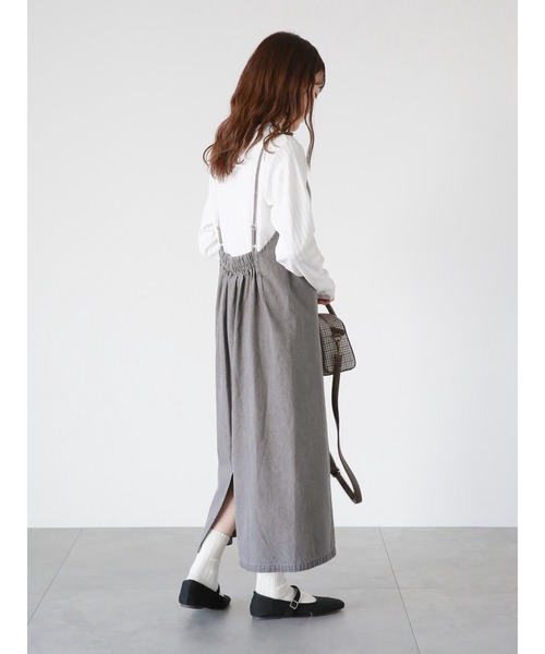 ehka sopo(エヘカソポ)の「デニムキャミワンピース(ワンピース・レディース・ブラック/グレー/ネイビー・フリ-)」の16枚目の写真