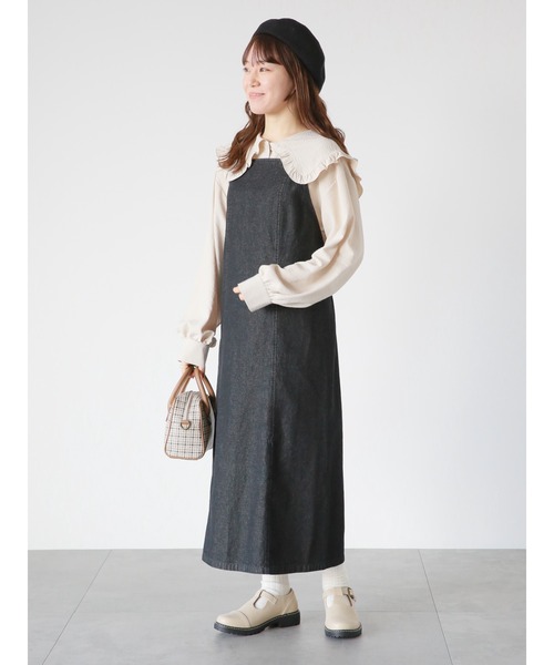 ehka sopo(エヘカソポ)の「デニムキャミワンピース(ワンピース・レディース・ブラック/グレー/ネイビー・フリ-)」の11枚目の写真